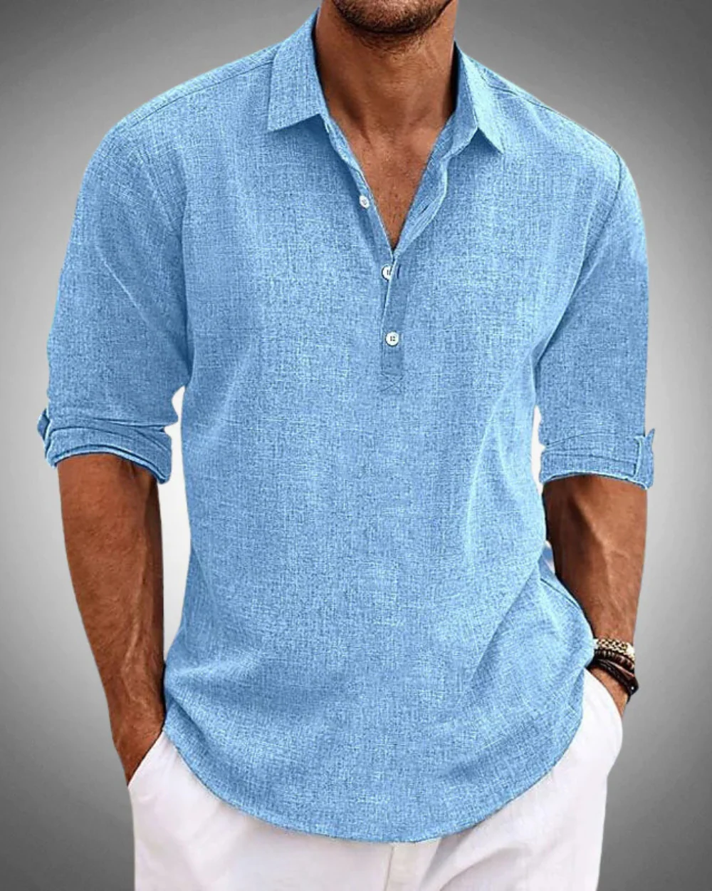Gabriel | Camisa Azul fina Premium