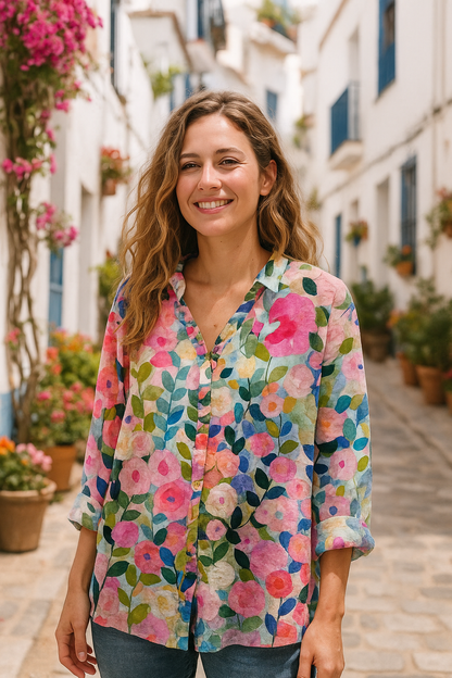 Pandora | Blusa floral con volantes