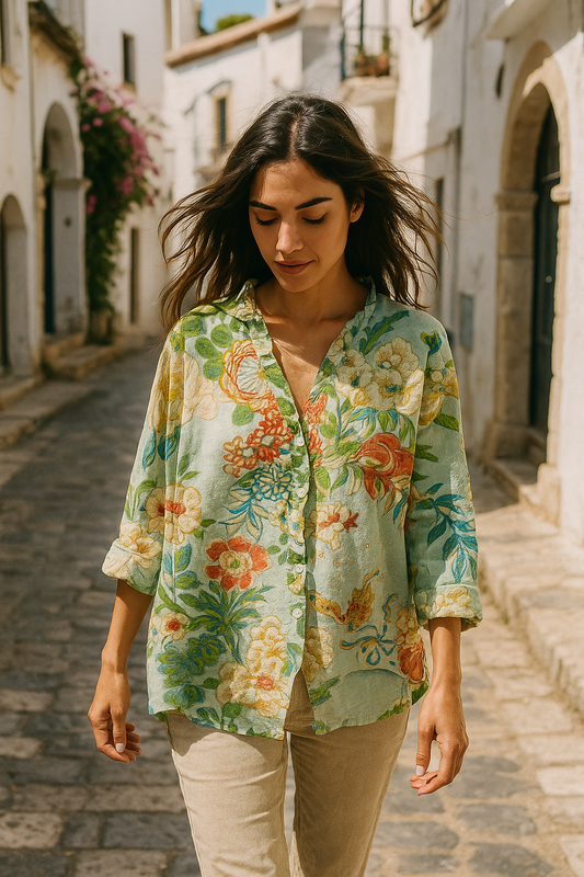 Bruna | Blusa elegante con volantes