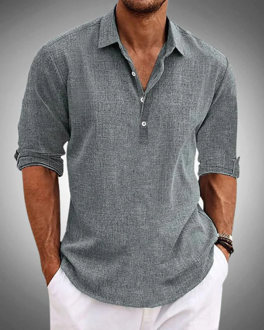 Gabriel | Camisa Azul fina Premium