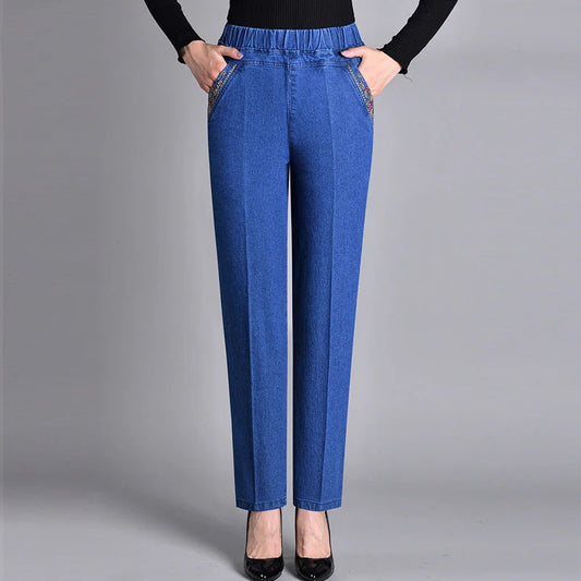 Edurne | Jeans de mujer con bolsillos laterales y cintura elástica