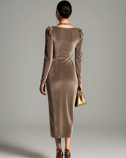 TAMARA | Vestido midi de terciopelo