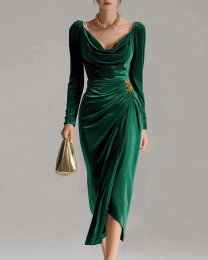 TAMARA | Vestido midi de terciopelo